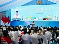 Presiden Prabowo Subianto dalam acara groundbreaking proyek hilirisasi nasional tahap II di Refinery Unit IV Cilacap, Jawa Tengah, pada Rabu, 29 April 2026 (Dok Istimewa).
