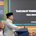 Presiden Prabowo Subianto memberikan taklimat kepada para Komandan Satuan TNI Tahun 2026 dalam sebuah acara yang digelar di Universitas Pertahanan, Kabupaten Bogor, Jawa Barat, pada Kamis, 30 April 2026. (Dok. Sekretariat Kabinet)
