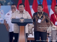 Presiden Prabowo Subianto menghadiri puncak peringatan Hari Buruh Internasional di Monas, Jakarta Pusat, Jumat (1/5/2026).