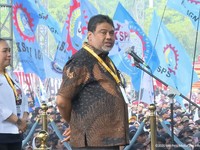 Foto: Presiden Konfederasi Serikat Pekerja Indonesia Said Iqbal. (Tangkapan Layar YouTube Sekretariat Presiden)