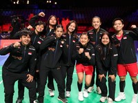 Tim Uber Indonesia yang didukung PT Bank Negara Indonesia (Persero) Tbk atau BNI berhasil melangkah ke babak semifinal setelah menampilkan performa solid di Forum Horsens, Denmark (Dok BNI)