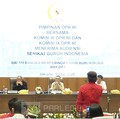 Wakil Ketua DPR RI, Sufmi Dasco Ahmad saat menerima Peserta Unjuk Rasa Hari Buruh di Komplek Parlemen, Jakarta.