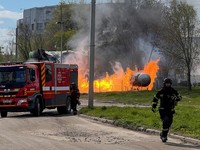 Detik-Detik Drone Rusia Hantam SPBU di Ukraina, Api Berkobar