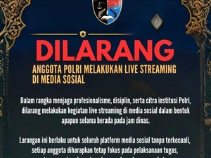 Polri Larang Anggotanya Live di Medsos Saat Bertugas, Ini Alasannya