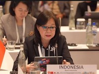 Deputi Gubernur Bank Indonesia, Filianingsih Hendarta saat menghadiri Finance Ministers and Central Bank Governors' Meeting (AFMGM+3) ke-29 yang dilaksanakan di Samarkand, Uzbekistan. (Dok. Bank Indonesia)