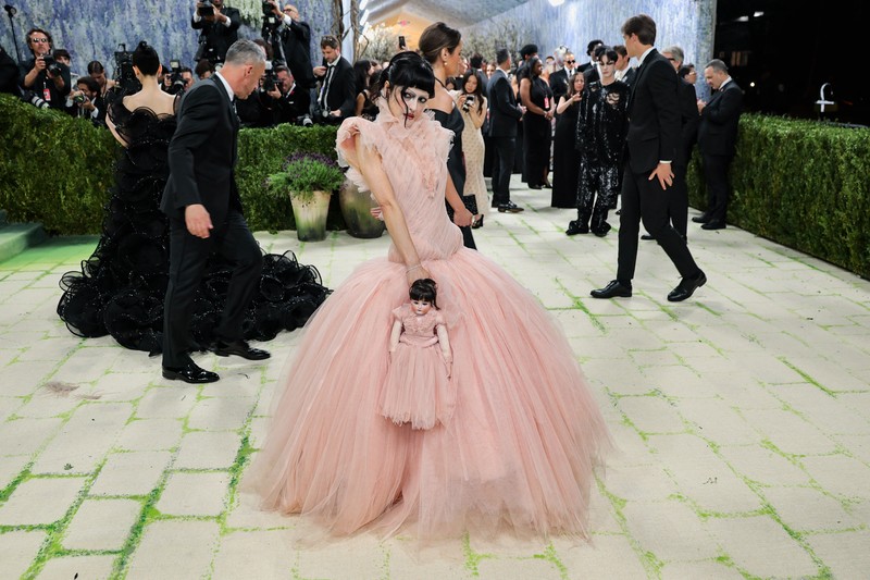 Katy Perry poses during the Met Gala, an annual fundraising gala held for the benefit of the Metropolitan Museum of Art's Costume Institute with this year's theme 'Costume Art' in New York City, New York, U.S., May 4, 2026. REUTERS/Daniel Cole     TPX IMAGES OF THE DAY