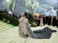 Beyonce poses during the Met Gala, an annual fundraising gala held for the benefit of the Metropolitan Museum of Art's Costume Institute with this year's theme 'Costume Art' in New York City, New York, U.S., May 4, 2026. REUTERS/Daniel Cole     TPX I