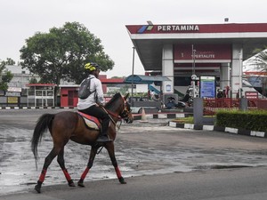 Dukung Efisiensi BBM, ASN Ini Naik Kuda ke Kantor