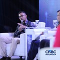 Cyber Security Consultant, Sangfor Technologies Indonesia, Akhmad Rezha saat menyampaikan pemaparan dalam Tech & Telco Forum 2026 di Jakarta, Rabu (6/5/2026). (CNBC Indonesia/Tri Susilo)