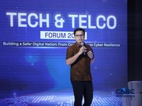 Commercial Lead AMD Indonesia, Brando Lubis saat menyampaikan pemaparan dalam Tech & Telco Forum 2026 di Jakarta, Rabu (6/5/2026). (CNBC Indonesia/Tri Susilo)