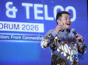 Country Manager for FSI & PS, HPE Indonesia, Henry Lo saat menyampaikan pemaparan dalam Tech & Telco Forum 2026 di Jakarta, Rabu (6/5/2026). (CNBC Indonesia/Tri Susilo)