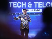 Country Manager for FSI & PS, HPE Indonesia, Henry Lo saat menyampaikan pemaparan dalam Tech & Telco Forum 2026 di Jakarta, Rabu (6/5/2026). (CNBC Indonesia/Tri Susilo)