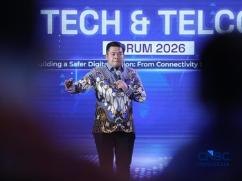 Country Manager for FSI & PS, HPE Indonesia, Henry Lo saat menyampaikan pemaparan dalam Tech & Telco Forum 2026 di Jakarta, Rabu (6/5/2026). (CNBC Indonesia/Tri Susilo)