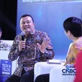 Director General of Digital Ecosystem, Ministry of Communication and Digital Affairs, Republic of Indonesia, Edwin Hidayat Abdullah saat menyampaikan pemaparan dalam Tech & Telco Forum 2026 di Jakarta, Rabu (6/5/2026). (CNBC Indonesia/Tri Susilo)