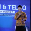 President Director PT Ingram Micro Indonesia, Mulia Dewi Karnadi saat menyampaikan pemaparan dalam Tech & Telco Forum 2026 di Jakarta, Rabu (6/5/2026). (CNBC Indonesia/Tri Susilo)