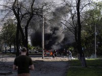 The site of a Russian air strike, amid Russia's attack on Ukraine, in the frontline city of Kramatorsk in Donetsk region, Ukraine May 5, 2026. Iryna Rybakova/Press Service of the 93rd Kholodnyi Yar Separate Mechanized Brigade of the Ukrainian Armed F