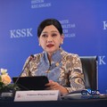 Ketua Dewan Komisioner OJK, Friderica Widyasari Dewi menyampaikan pemaparan saat konferensi pers hasil rapat berkala KSSK tahun 2026 di Bank Indonesia, Jakarta, Kamis (7/5/2026). (CNBC Indonesia/Faisal Rahman)