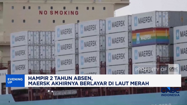 Video: Maersk Berlayar di Laut Merah Setelah Hampir 2 Tahun Absen