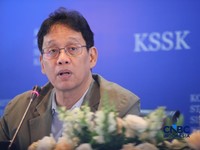 Menteri Keuangan (Menkeu), Purbaya Yudhi Sadewa menyampaikan pemaparan saat konferensi pers hasil rapat berkala KSSK tahun 2026 di Bank Indonesia, Jakarta, Kamis (7/5/2026). (CNBC Indonesia/Faisal Rahman)