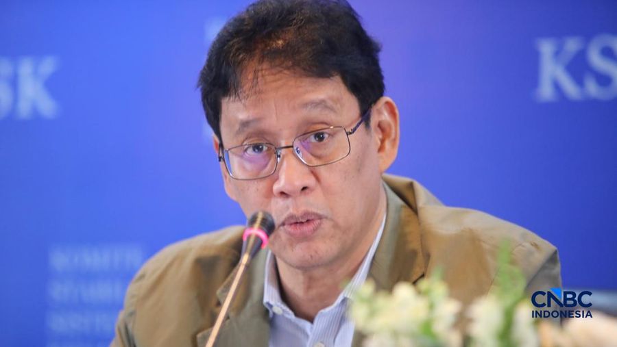 Menteri Keuangan (Menkeu), Purbaya Yudhi Sadewa menyampaikan pemaparan saat konferensi pers hasil rapat berkala KSSK tahun 2026 di Bank Indonesia, Jakarta, Kamis (7/5/2026). (CNBC Indonesia/Faisal Rahman)