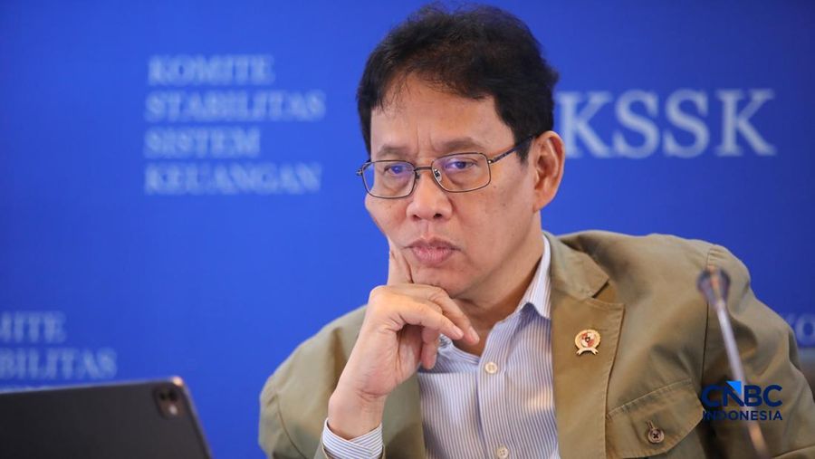 Menteri Keuangan (Menkeu), Purbaya Yudhi Sadewa menyampaikan pemaparan saat konferensi pers hasil rapat berkala KSSK tahun 2026 di Bank Indonesia, Jakarta, Kamis (7/5/2026). (CNBC Indonesia/Faisal Rahman)