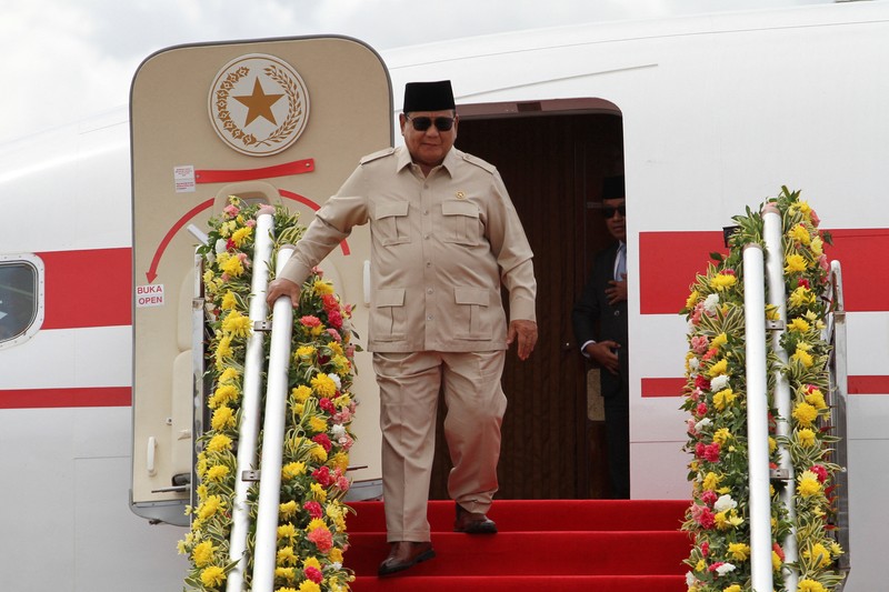Presiden Prabowo Subianto tiba di Filipina Hadiri KTT ke-48 ASEAN. (Tangkapan Layar Video Facebook/Radio Television Malaca&ntilde;ang - RTVM﻿)