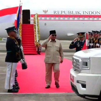 Presiden Republik Indonesia Prabowo Subianto bersama delegasi terbatas tiba di Cebu, Filipina, Kamis (7/5/2026), untuk menghadiri Konferensi Tingkat Tinggi (KTT) ke-48 ASEAN. (Instagram/sekretariat.kabinet)