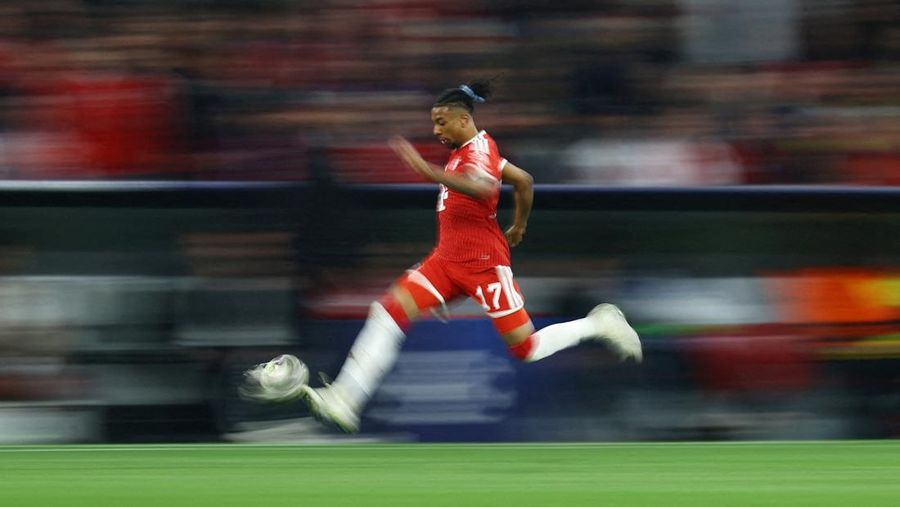 Soccer Football - UEFA Champions League - Semi Final - Second Leg - Bayern Munich v Paris St Germain - Allianz Arena, Munich, Germany - May 6, 2026 Bayern Munich's Michael Olise in action REUTERS/Kai Pfaffenbach     TPX IMAGES OF THE DAY