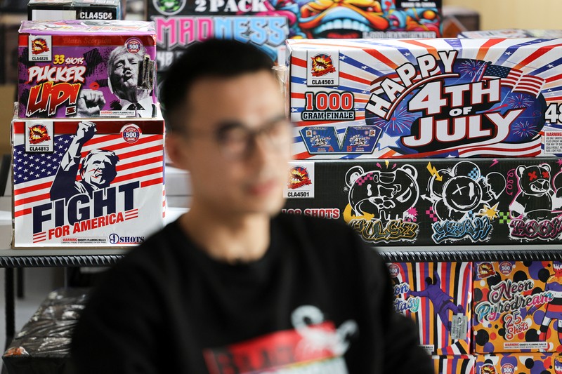 Employees work to assemble firework products at Chili Fireworks factory in Liling, Hunan province, China, April 10, 2026.  REUTERS/Go Nakamura