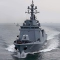 This picture taken on May 7, 2026 and released by North Korea's official Korean Central News Agency (KCNA) via KNS on May 8, 2026 shows North Korean leader Kim Jong Un and his daughter Kim Ju Ae inspecting the destroyer Choe Hyon as it undergoes a co