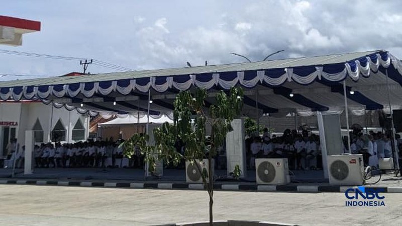 Kampung Nelayan Merah Putih Gorontalo. (CNBC Indonesia/Emir Yanwardhana)