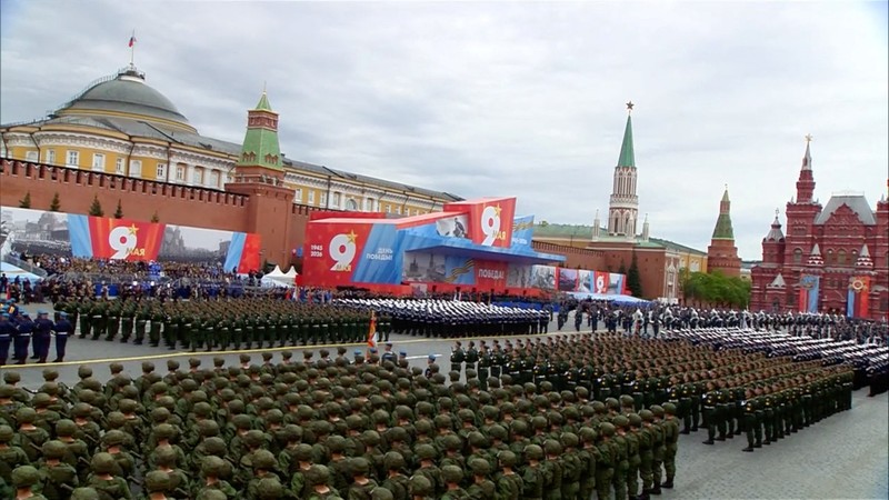 Russian service members take part in a military parade on Victory Day, marking the 81st anniversary of the victory over Nazi Germany in World War Two, in Red Square in central Moscow, Russia, May 9, 2026, in this still image taken from video. Kremlin.ru/Handout via REUTERS ATTENTION EDITORS - THIS IMAGE WAS PROVIDED BY A THIRD PARTY. MANDATORY CREDIT.