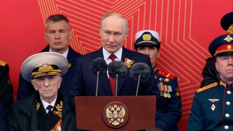 Russian service members take part in a military parade on Victory Day, marking the 81st anniversary of the victory over Nazi Germany in World War Two, in Red Square in central Moscow, Russia, May 9, 2026, in this still image taken from video. Kremlin.ru/Handout via REUTERS ATTENTION EDITORS - THIS IMAGE WAS PROVIDED BY A THIRD PARTY. MANDATORY CREDIT.