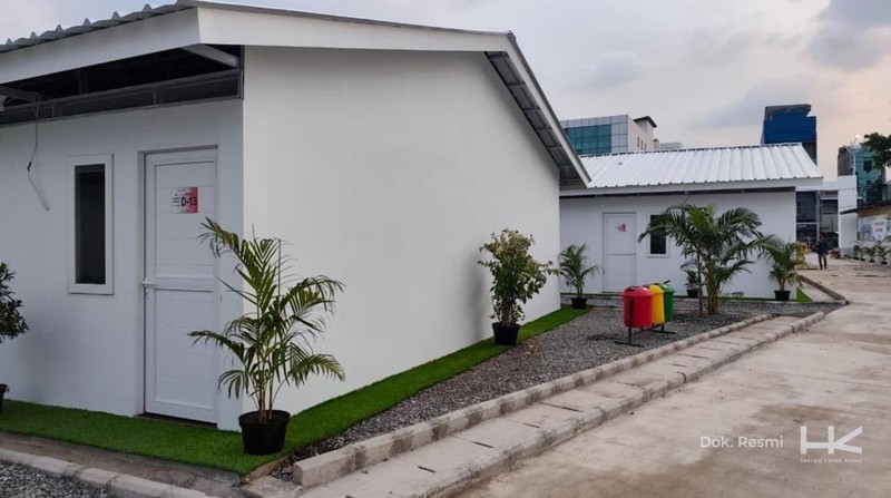 Hunian sementara (huntara) di kawasan Jalan Kramat Raya, Jakarta. (Dok. Hutama Karya)