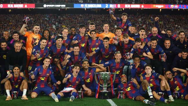 Potret Barcelona Kunci Gelar LaLiga Usai Hajar Madrid di El Clasico