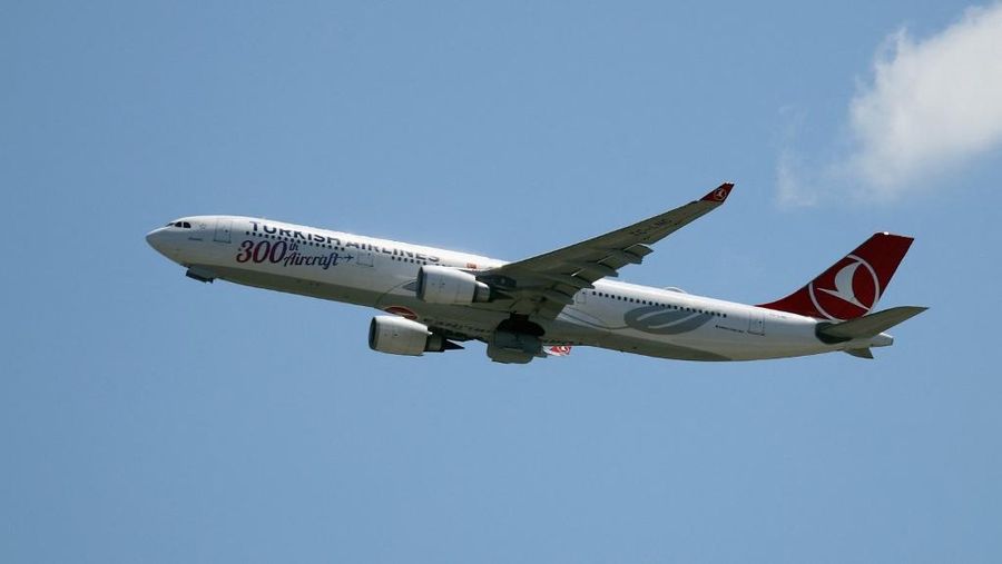 Turkish Airlines jenis Airbus A330. (BRUCE BENNETT / GETTY IMAGES NORTH AMERICA / Getty Images via AFP))