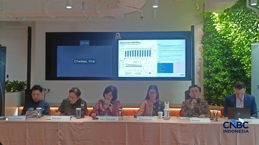 JLL Indonesia dalam media briefing Jakarta Property Market Update Kuartal I-2026 di kantor Bursa Efek Indonesia (BEI), Selasa (12/5/2026). (CNBC Indonesia/Ferry Sandi)