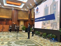 Menteri Keuangan (Menkeu), Purbaya Yudhi Sadewa melantik delapan pejabat baru Ditjen Pajak di Gedung Djuanda I Kantor Pusat Kementerian Keuangan, Jakarta, Selasa (12/5/2026). (CNBC Indonesia/Zahwa Madjid)