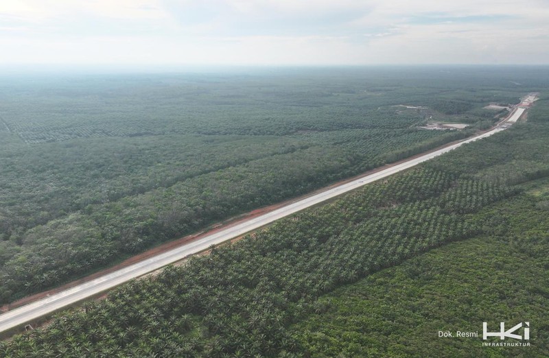 Penampakan Jalan Tol Palembang&ndash;Betung. (Dok. Hutama Karya)