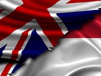Kolase bendera Inggris dan Indonesia. (Istimewa)