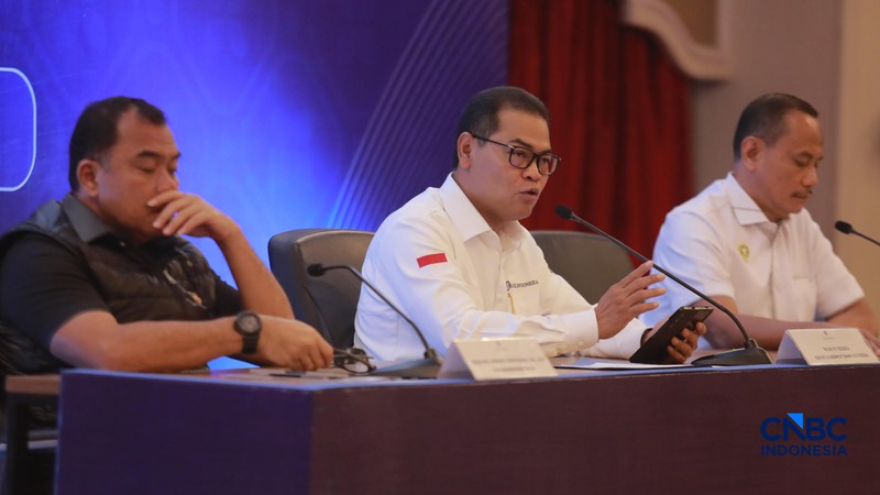 Konferensi Pers Pemusnahan Rupiah Palsu Hasil Klarifikasi Bank Indonesia di Gedung Kebun Sirih lt. 6, Kompleks Kantor Pusat BI, Jakarta, Rabu, (13/5/2026). (CNBC Indonesia/Muhammad Sabki)