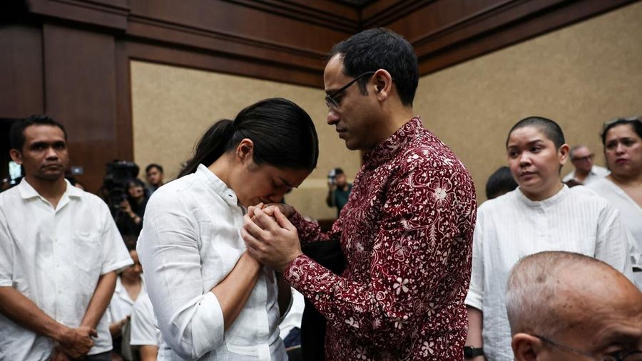 Mantan Menteri Pendidikan, Kebudayaan, Riset, dan Teknologi Nadiem Anwar Makarim dituntut hukuman 18 tahun penjara saat sidang lanjutan di Pengadilan Tipikor, Jakarta, Rabu (13/5/2026). Jaksa menyakini Nadiem bersalah dalam kasus dugaan tindak pidana
