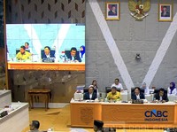 Rapat kerja (raker) Komisi V DPR RI bersama Kementerian Perhubungan (Kemenhub), Kementerian Pekerjaan Umum (PU), Basarnas, dan jajaran terkait yang seharusnya digelar pada Rabu (13/5/2026) hari ini. (CNBC Indonesia/Chandra Dwi Pranata)