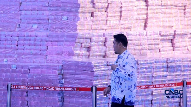 Penampakan Prabowo Hingga Jaksa Agung di Depan Gunungan Uang Rp 10,2 T