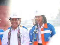 Menteri Pertanian Andi Amran Sulaiman melepas ekspor 47.250 ton pupuk urea produksi PT Pupuk Indonesia melalui PT Pupuk Kalimantan Timur di Pelabuhan Bontang, Kalimantan Timur, Rabu (14/5/2026). (Dok. Kementan)