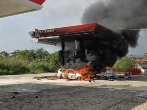 Mobil Terbakar Saat Isi BBM di SPBU Bahodopi Morowali, Sopir Alami Luka Bakar