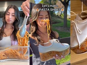 Feetghetti Viral! Cara Makan Pasta Influencer Ini Bikin Netizen Heran