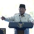 Presiden Prabowo Subianto saat dalam acara Panen Raya Jagung Serentak dan Groundbreaking 10 Gudang Ketahanan Pangan Polri, Sabtu (16/5/2026). (Tangkapan Layar Youtube/Sekretariat Presiden)