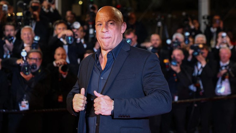 Vin Diesel berpose di karpet merah untuk pemutaran film
