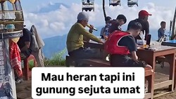 Meresahkan, Rombongan Pendaki Karaoke di Puncak Gunung Andong 